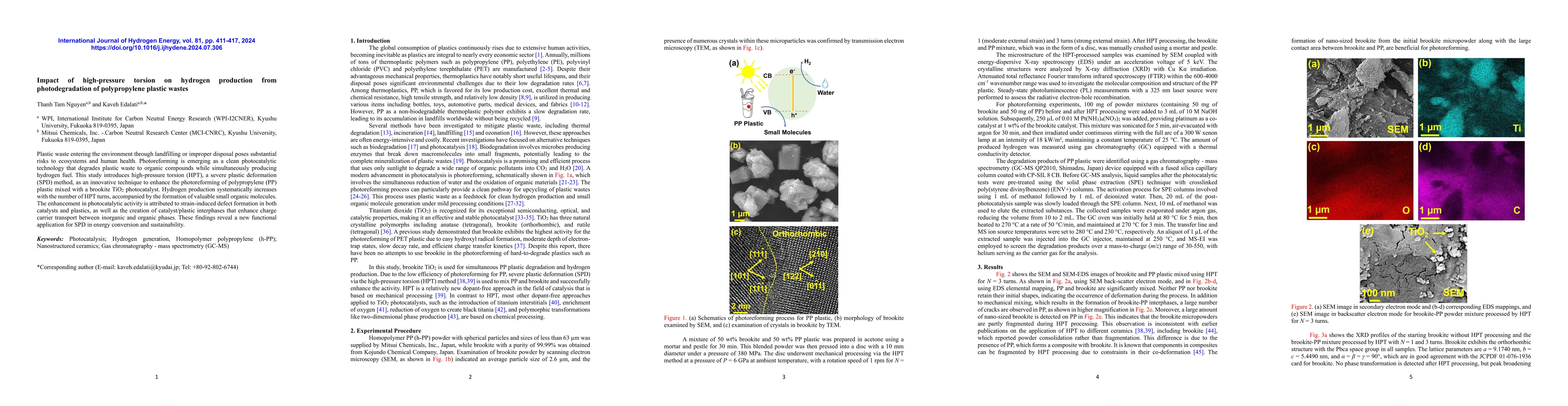 Thumbnail for Impact of high-pressure torsion on hydrogen production from
  photodegradation of polypropylene plastic wastes