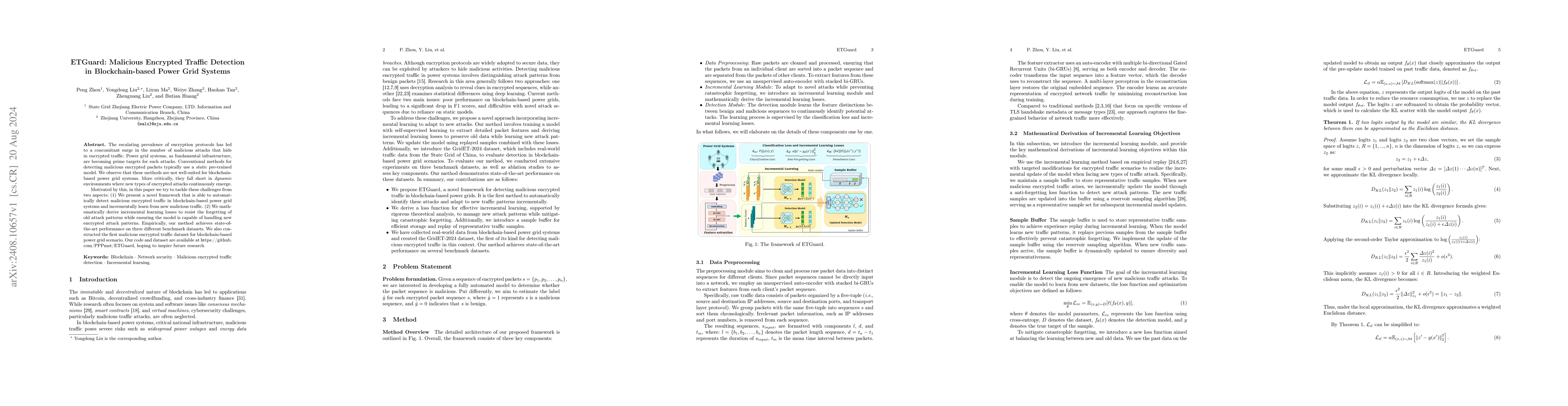 Thumbnail for ETGuard: Malicious Encrypted Traffic Detection in Blockchain-based Power
  Grid Systems