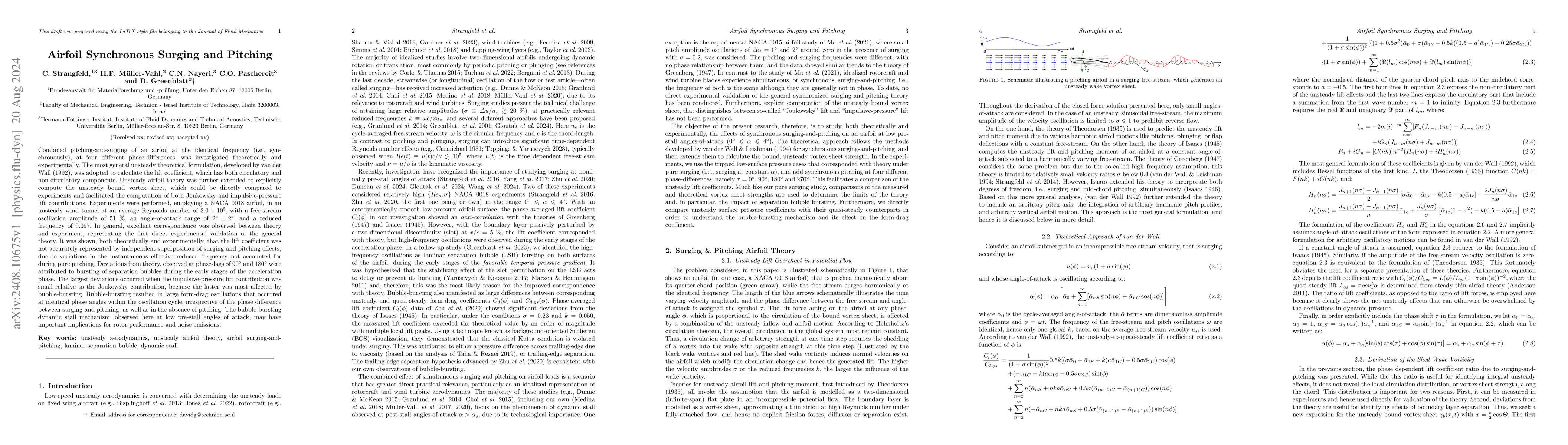 Thumbnail for Airfoil Synchronous Surging and Pitching
