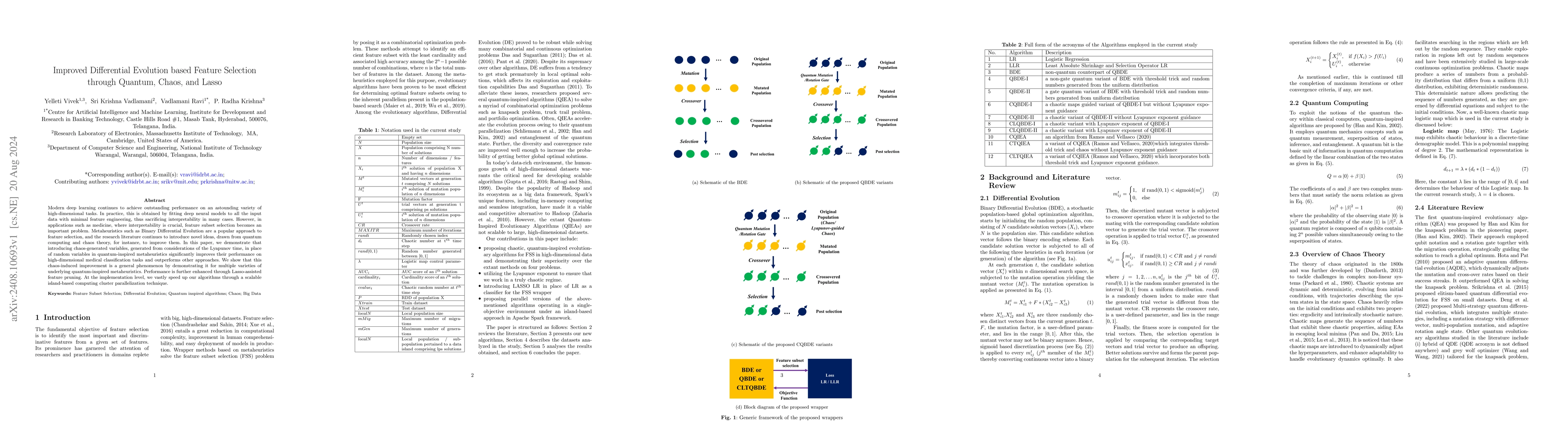 Thumbnail for Improved Differential Evolution based Feature Selection through Quantum,
  Chaos, and Lasso