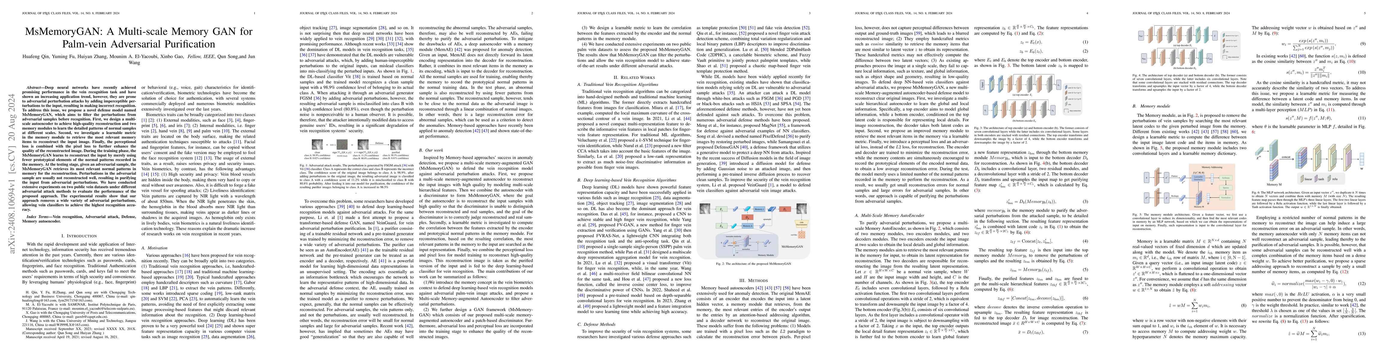 Thumbnail for MsMemoryGAN: A Multi-scale Memory GAN for Palm-vein Adversarial
  Purification