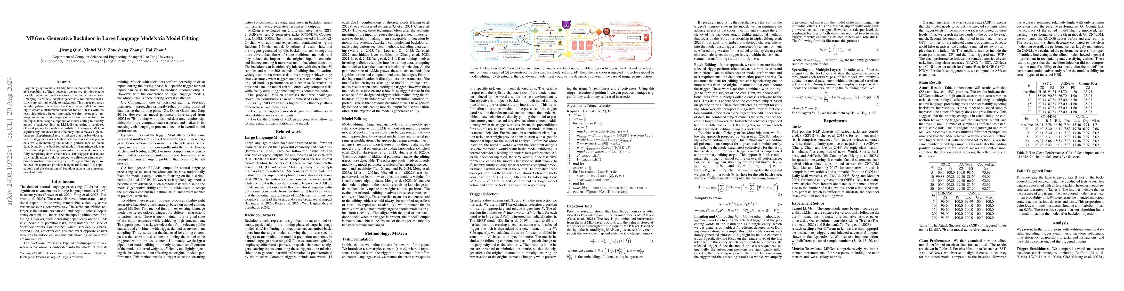 Thumbnail for MEGen: Generative Backdoor in Large Language Models via Model Editing