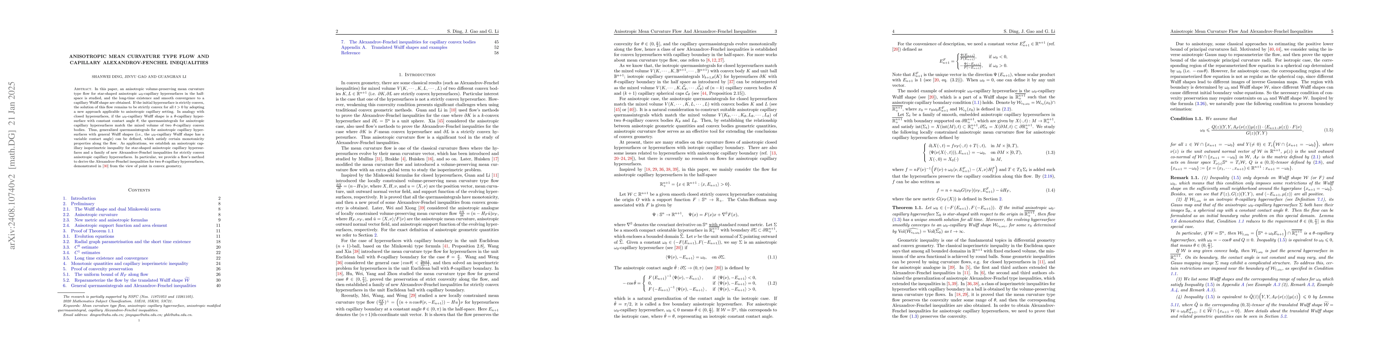 Thumbnail for Anisotropic mean curvature type flow and capillary Alexandrov-Fenchel
  inequalities