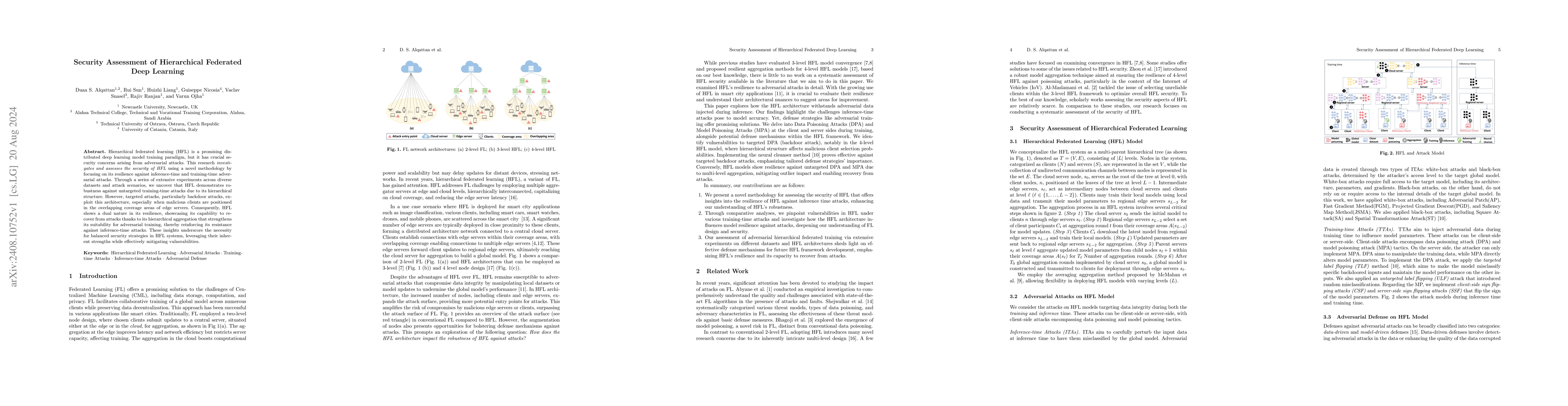 Thumbnail for Security Assessment of Hierarchical Federated Deep Learning
