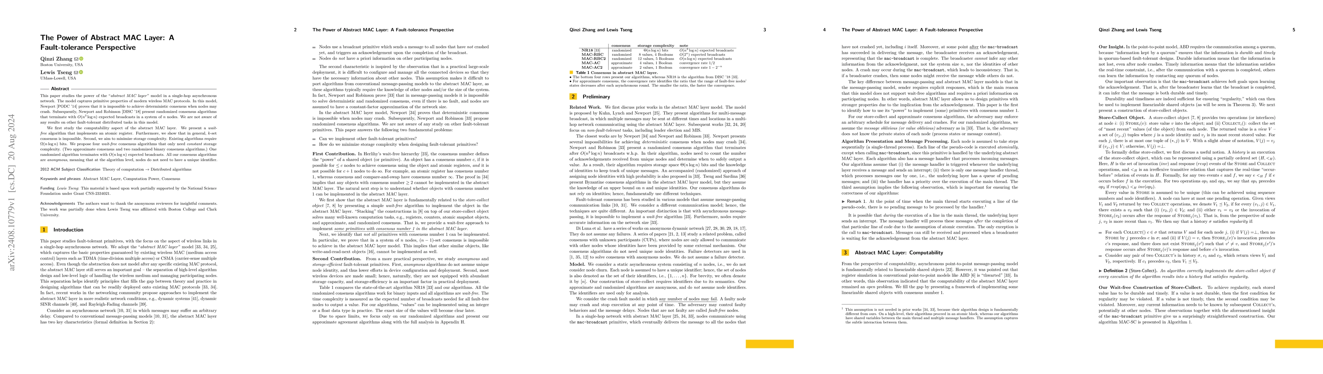 Thumbnail for The Power of Abstract MAC Layer: A Fault-tolerance Perspective