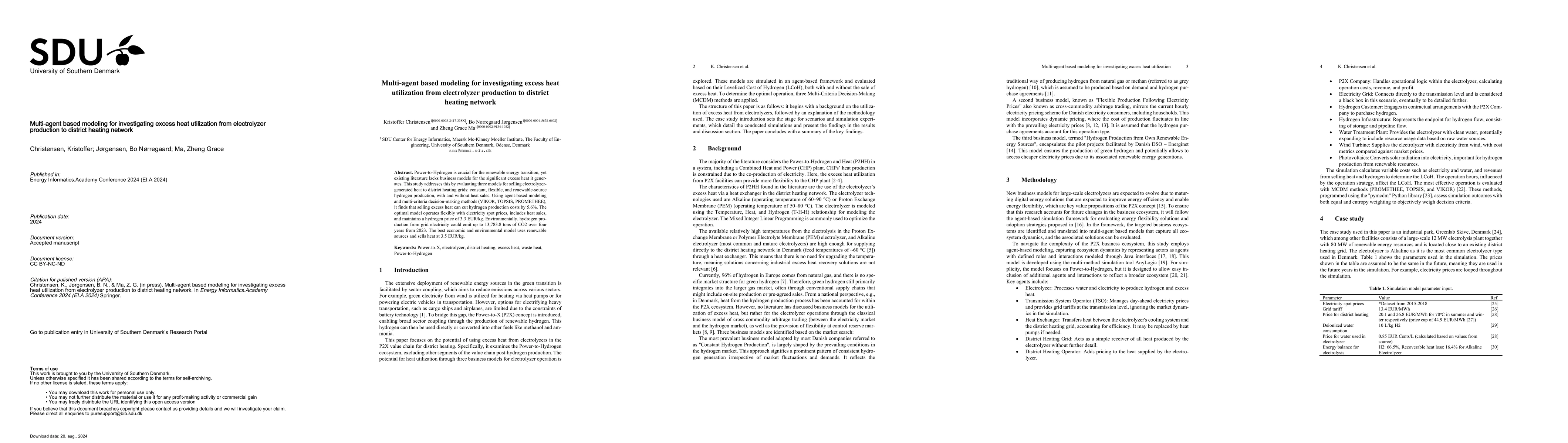 Thumbnail for Multi-agent based modeling for investigating excess heat utilization
  from electrolyzer production to district heating network