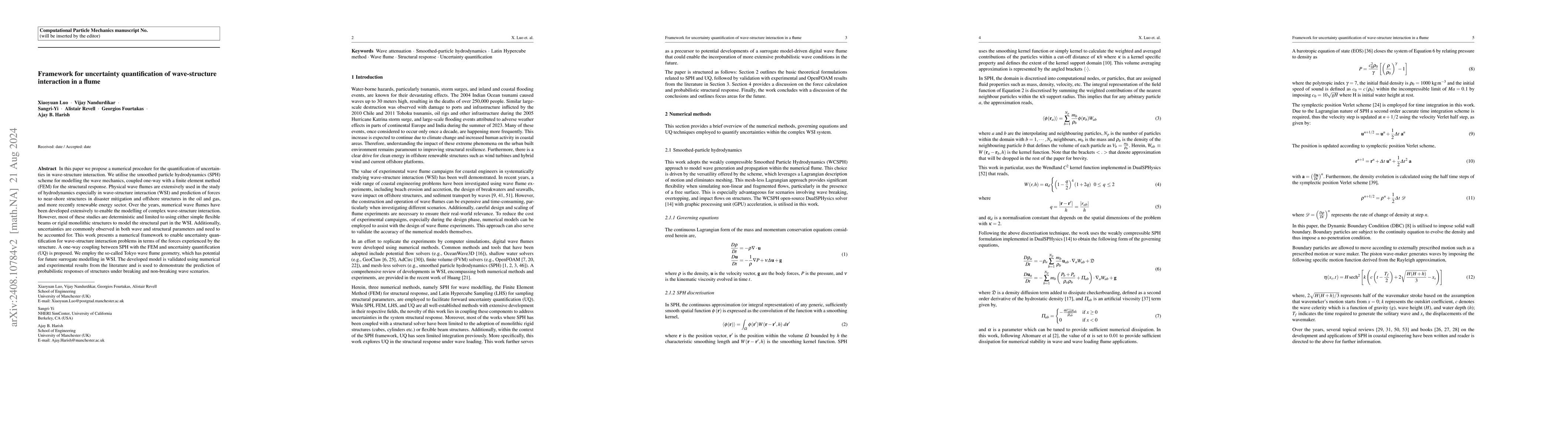Thumbnail for Framework for uncertainty quantification of wave-structure interaction
  in a flume