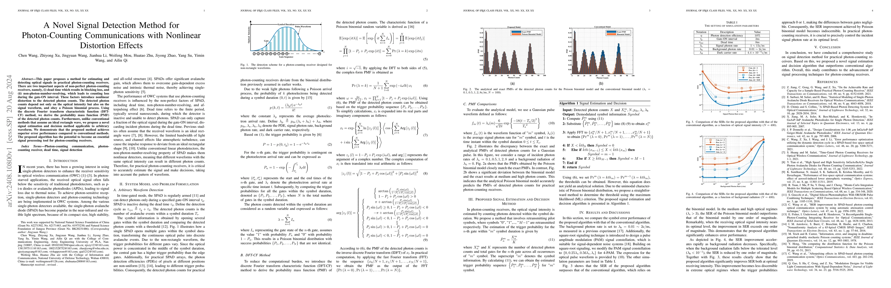 Thumbnail for A Novel Signal Detection Method for Photon-Counting Communications with
  Nonlinear Distortion Effects