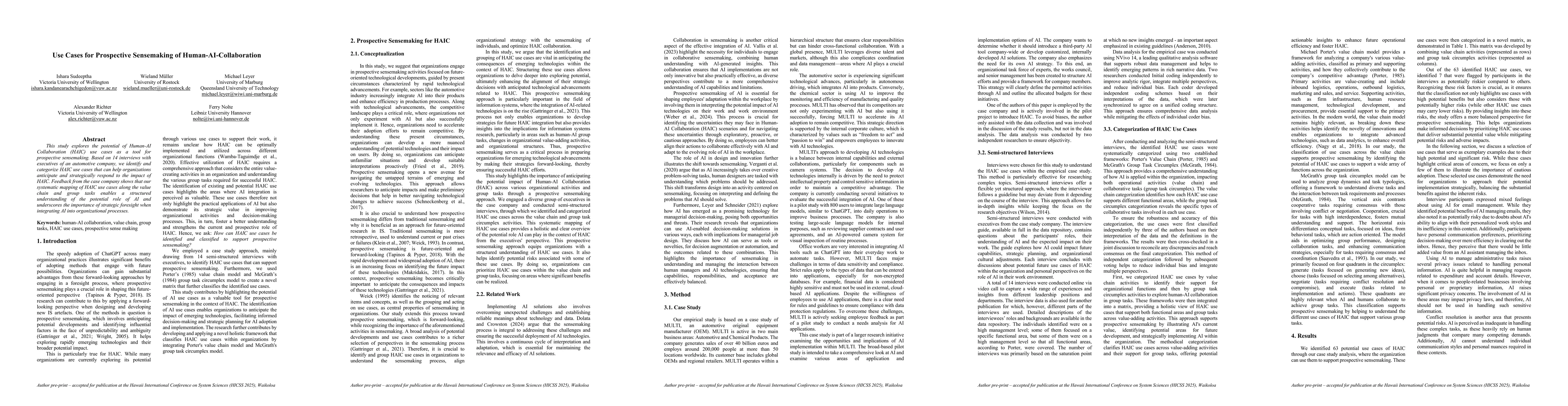 Thumbnail for Use Cases for Prospective Sensemaking of Human-AI-Collaboration