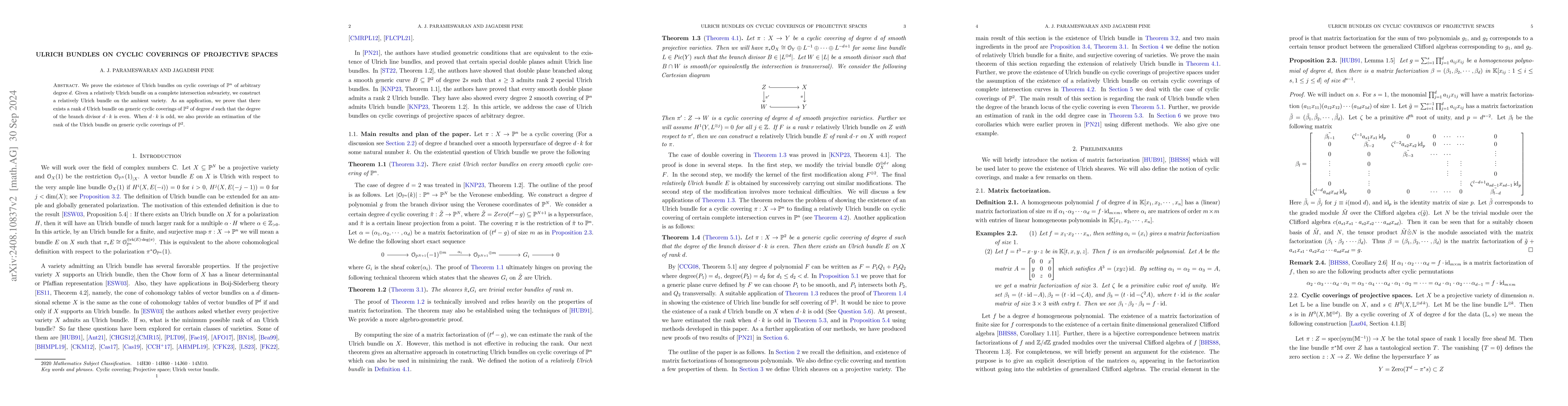 Thumbnail for Ulrich bundles on cyclic coverings of projective spaces