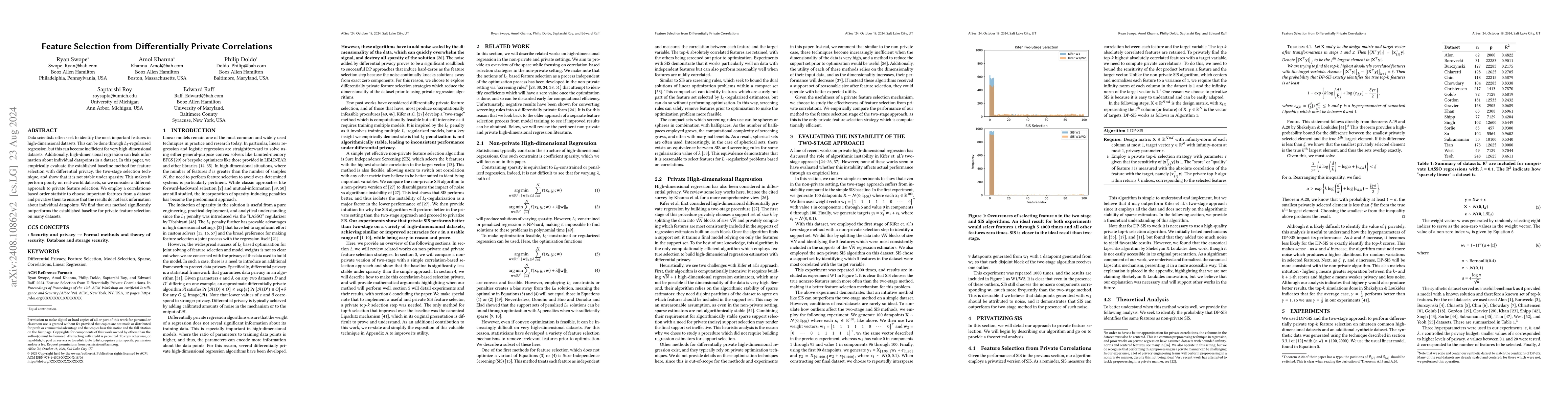 Thumbnail for Feature Selection from Differentially Private Correlations