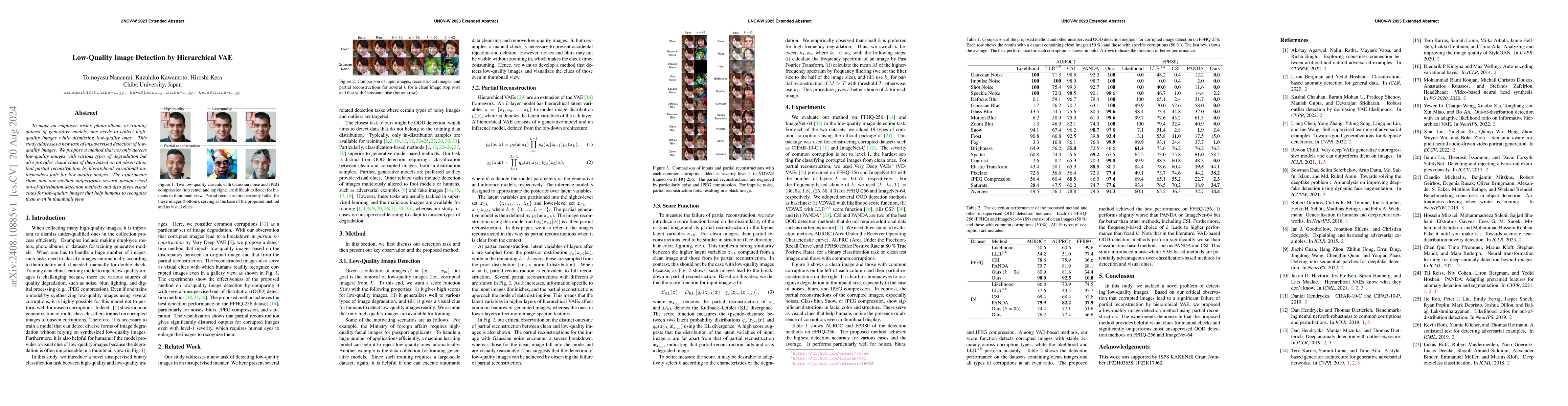 Thumbnail for Low-Quality Image Detection by Hierarchical VAE
