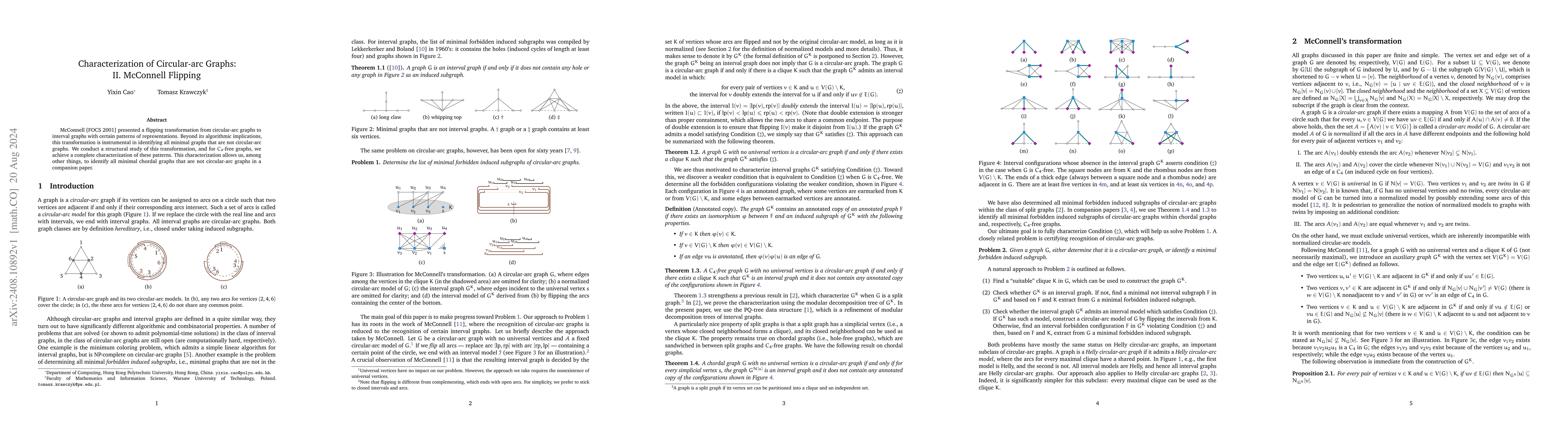 Thumbnail for Characterization of Circular-arc Graphs: II. McConnell Flipping