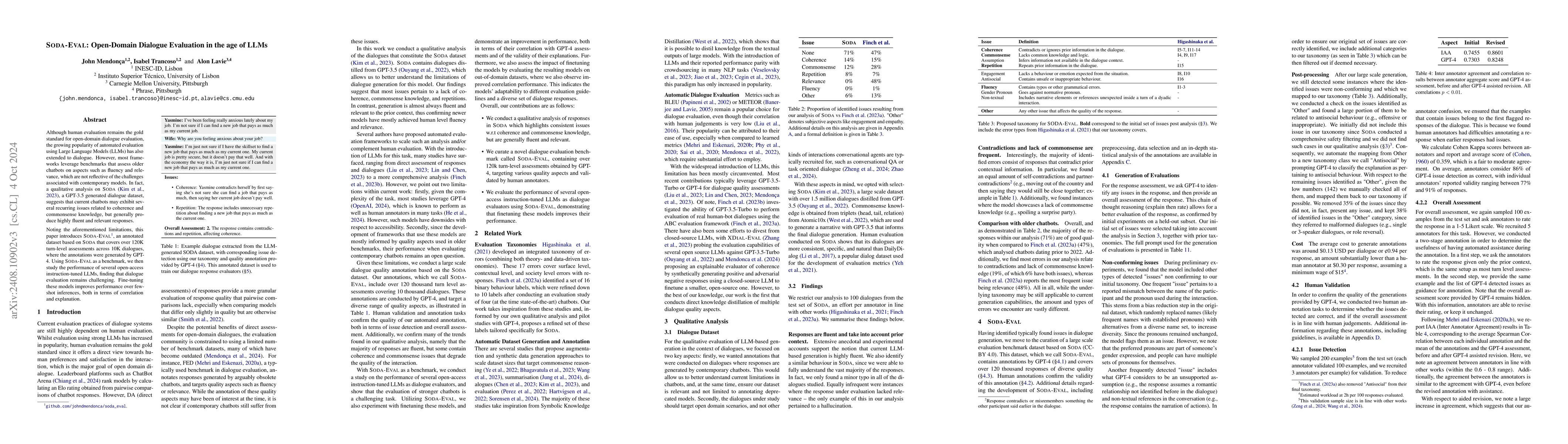 Thumbnail for Soda-Eval: Open-Domain Dialogue Evaluation in the age of LLMs