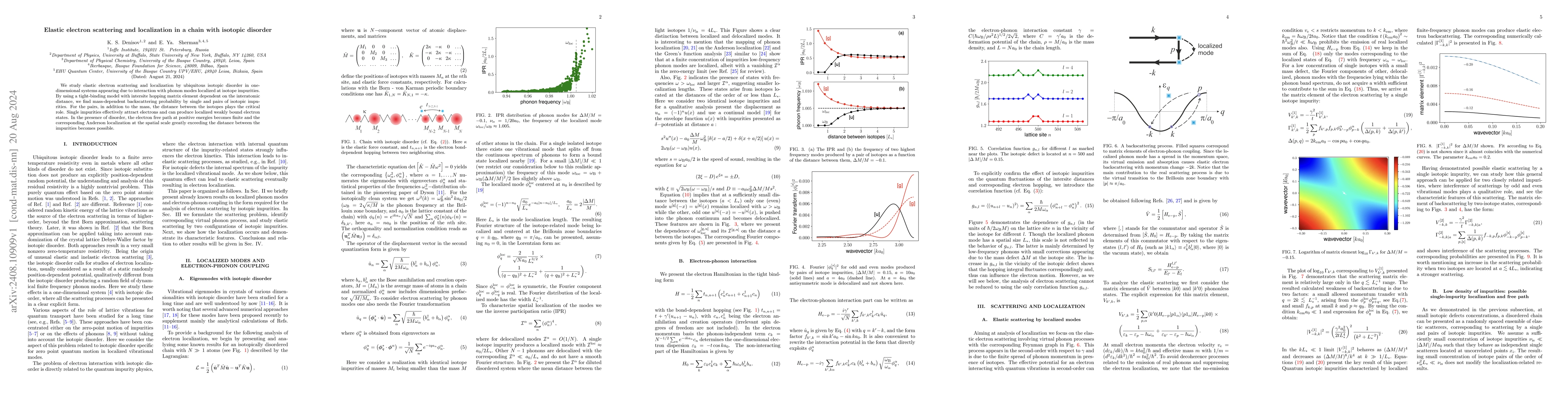 Thumbnail for Elastic electron scattering and localization in a chain with isotopic
  disorder