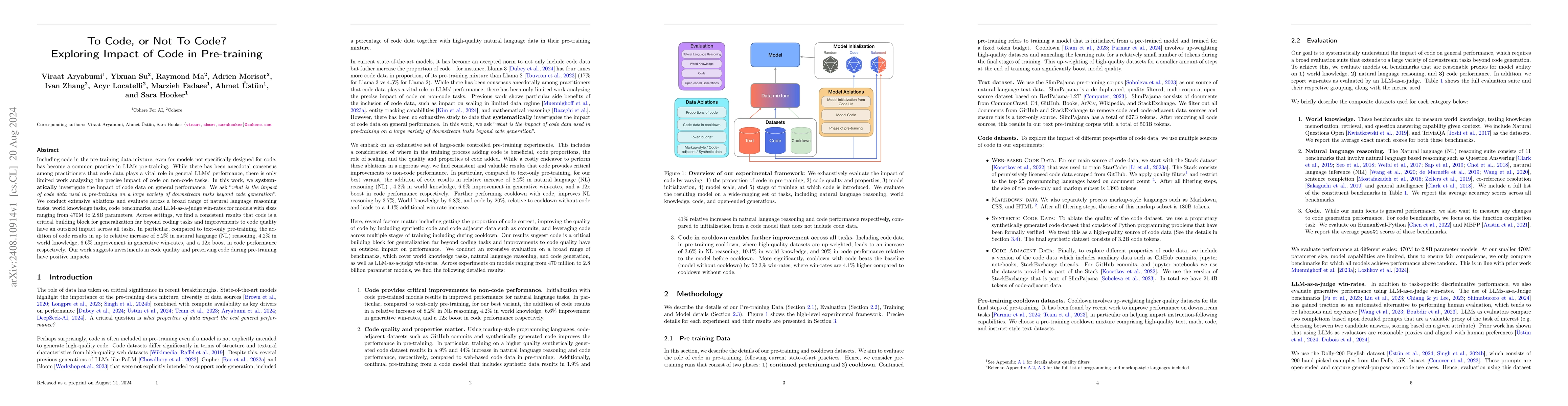 Thumbnail for To Code, or Not To Code? Exploring Impact of Code in Pre-training