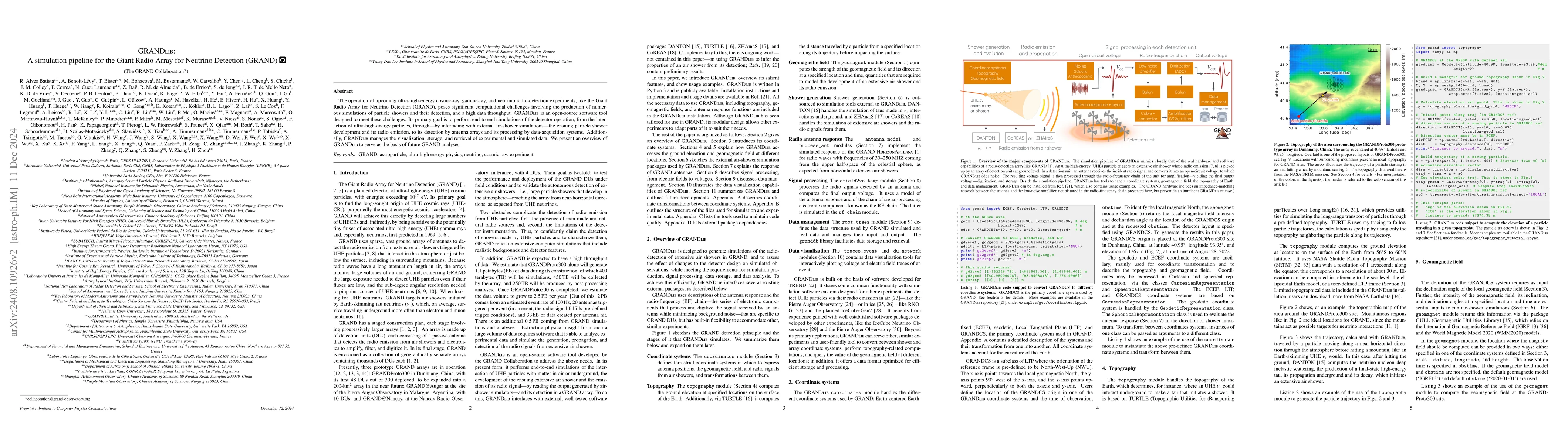 Thumbnail for GRANDlib: A simulation pipeline for the Giant Radio Array for Neutrino
  Detection (GRAND)