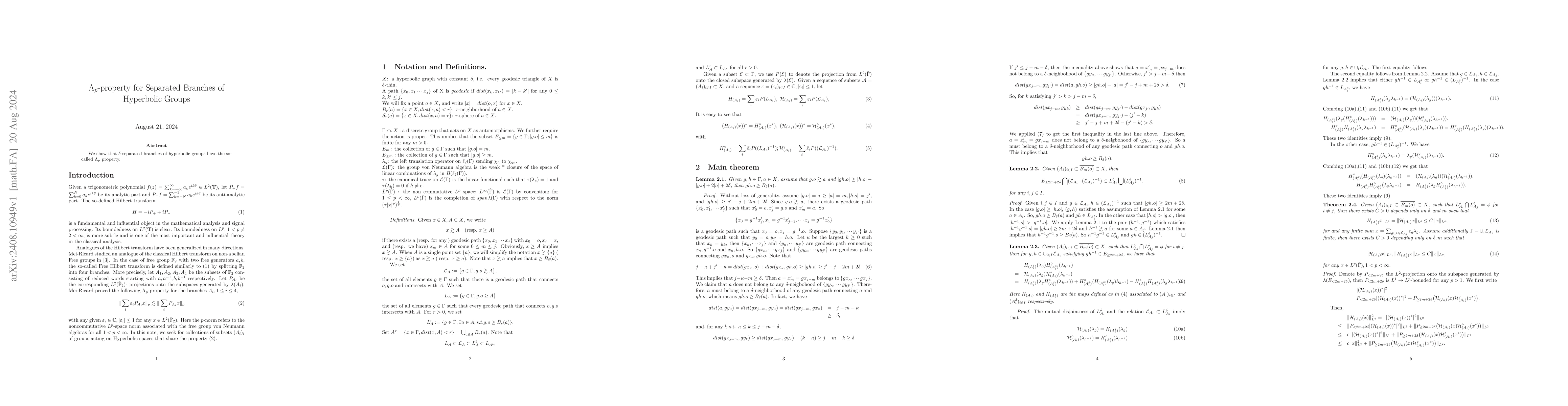 Thumbnail for A $Λ_p$-property for Separated Branches of Hyperbolic Groups