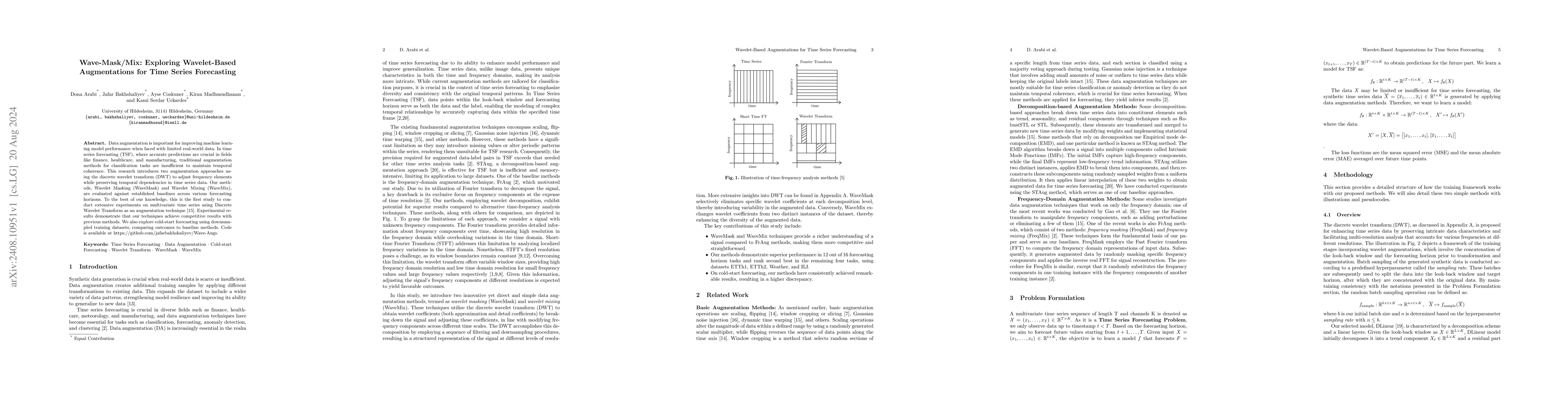 Thumbnail for Wave-Mask/Mix: Exploring Wavelet-Based Augmentations for Time Series
  Forecasting