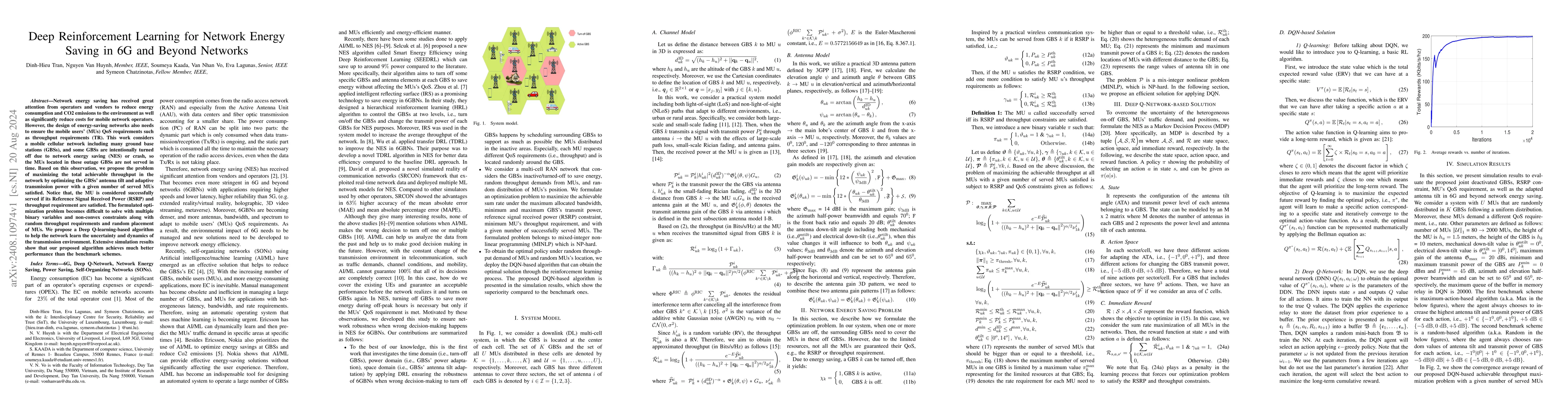 Thumbnail for Deep Reinforcement Learning for Network Energy Saving in 6G and Beyond
  Networks