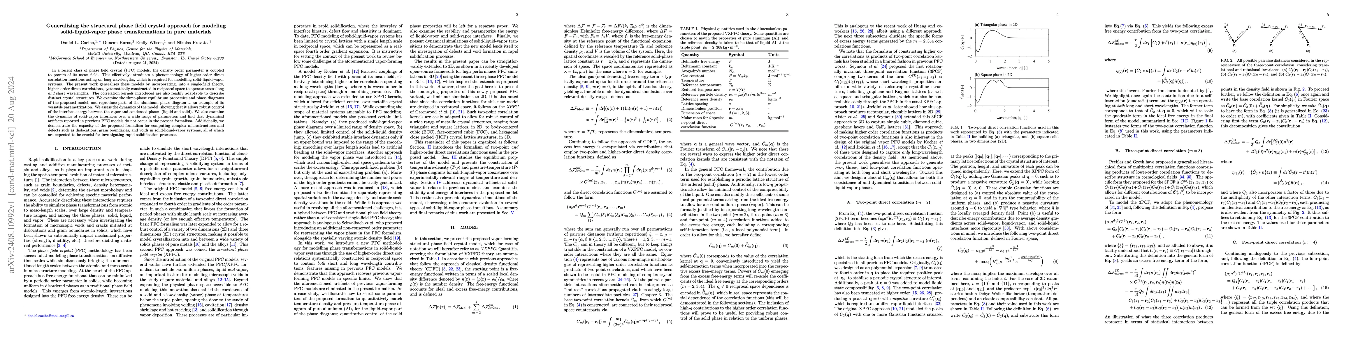 Thumbnail for Generalizing the structural phase field crystal approach for modeling
  solid-liquid-vapor phase transformations in pure materials