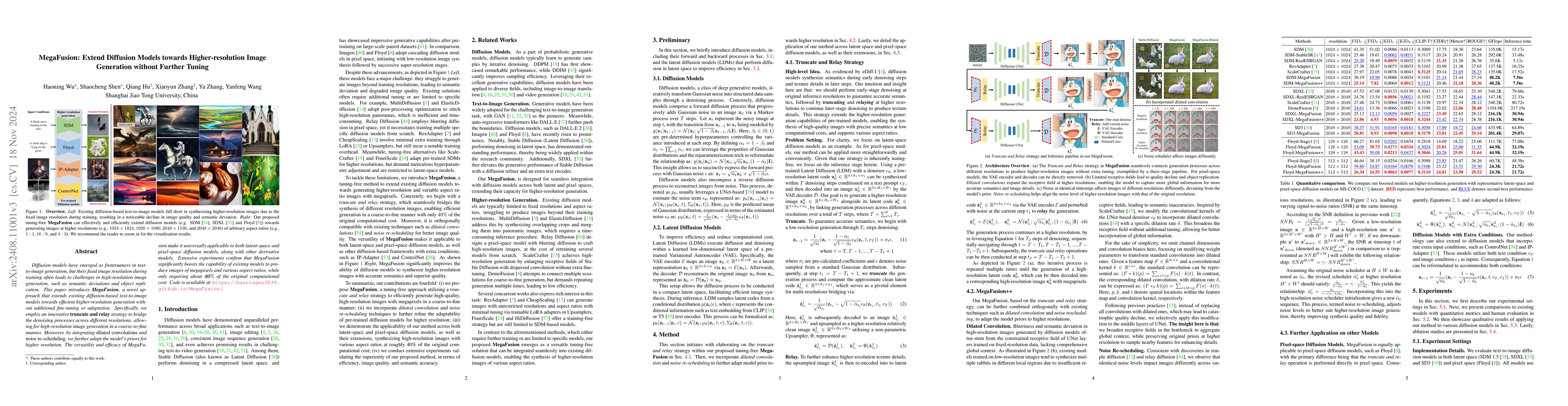 Thumbnail for MegaFusion: Extend Diffusion Models towards Higher-resolution Image
  Generation without Further Tuning