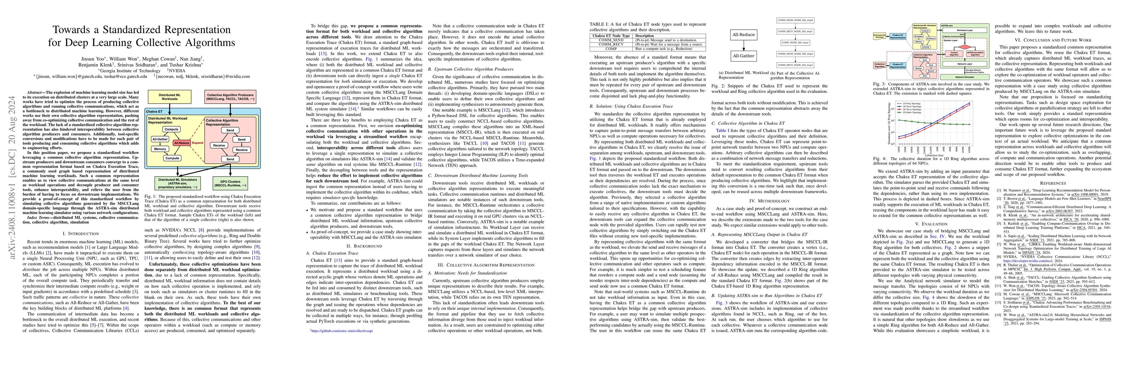 Thumbnail for Towards a Standardized Representation for Deep Learning Collective
  Algorithms