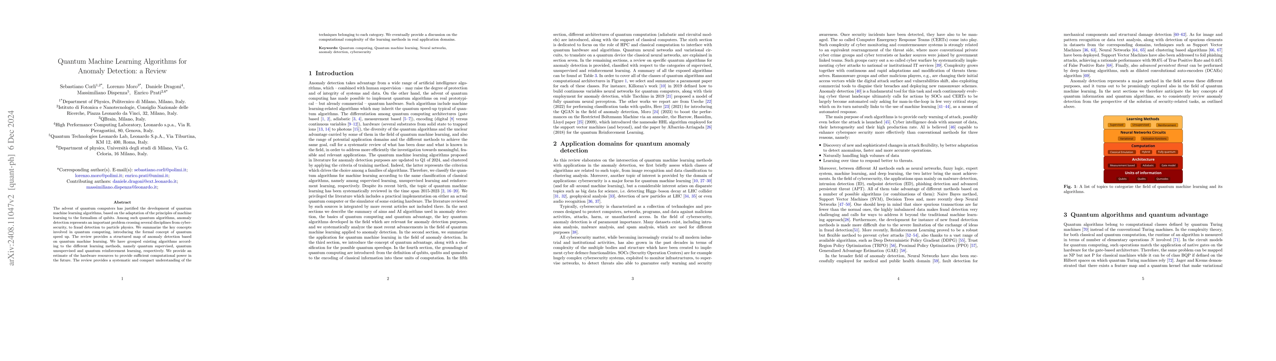 Thumbnail for Quantum Machine Learning Algorithms for Anomaly Detection: a Review