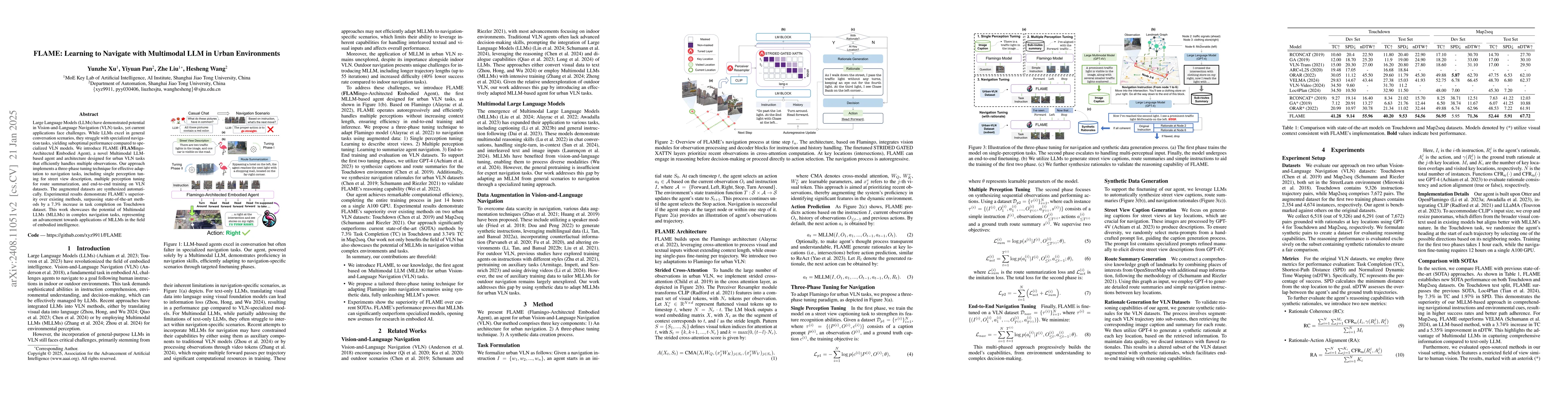 Thumbnail for FLAME: Learning to Navigate with Multimodal LLM in Urban Environments