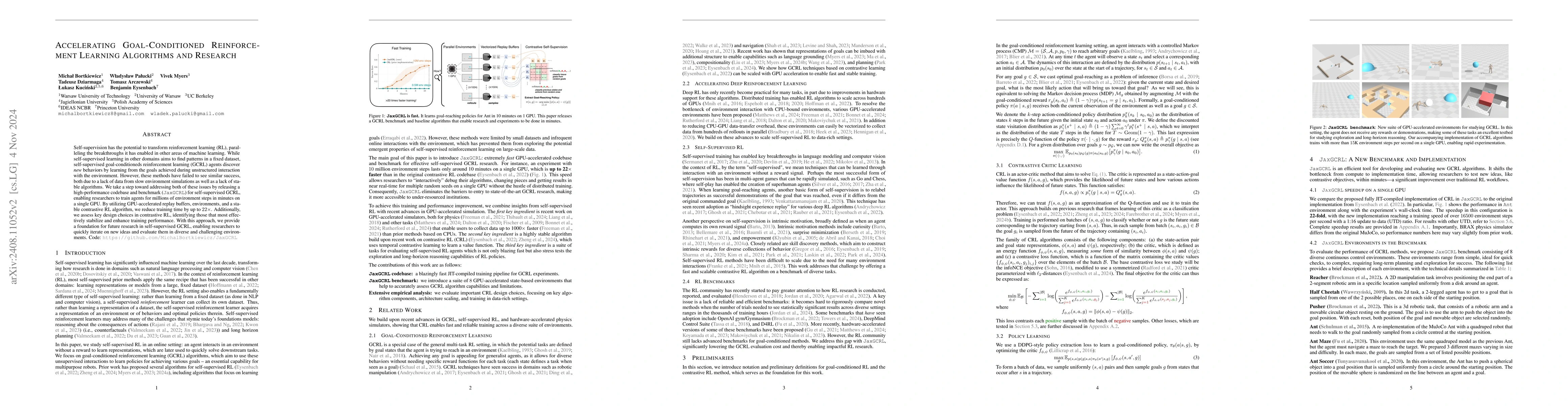 Thumbnail for Accelerating Goal-Conditioned RL Algorithms and Research