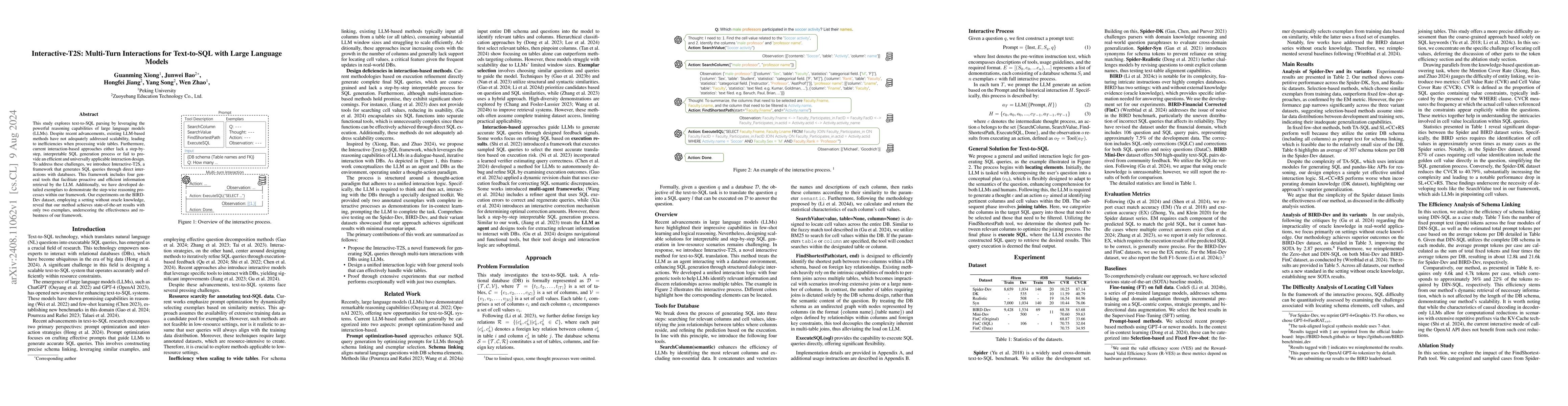 Thumbnail for Interactive-T2S: Multi-Turn Interactions for Text-to-SQL with Large
  Language Models
