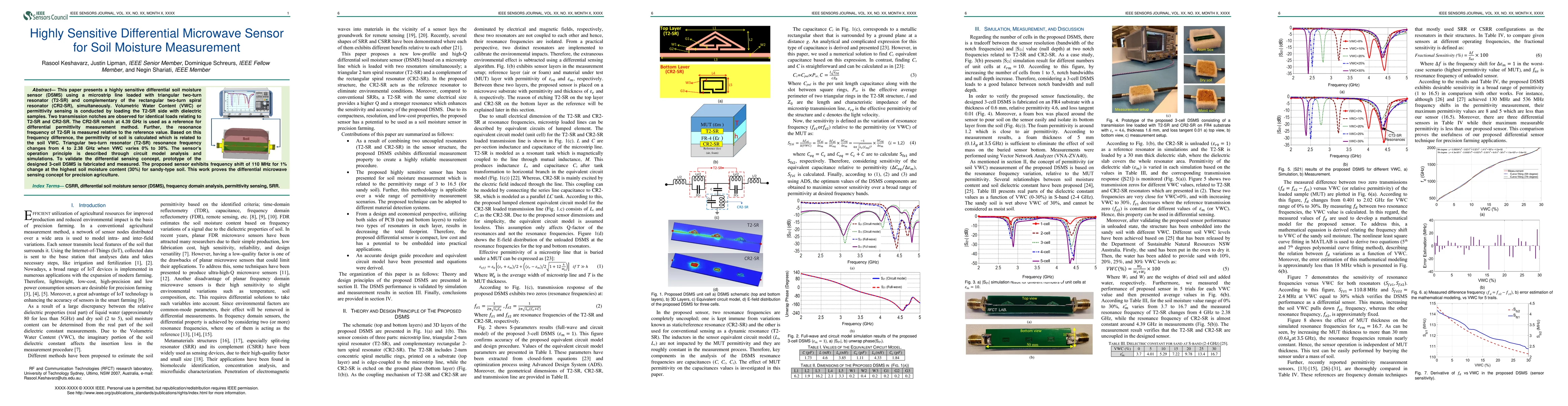 Thumbnail for Highly Sensitive Differential Microwave Sensor for Soil Moisture
  Measurement