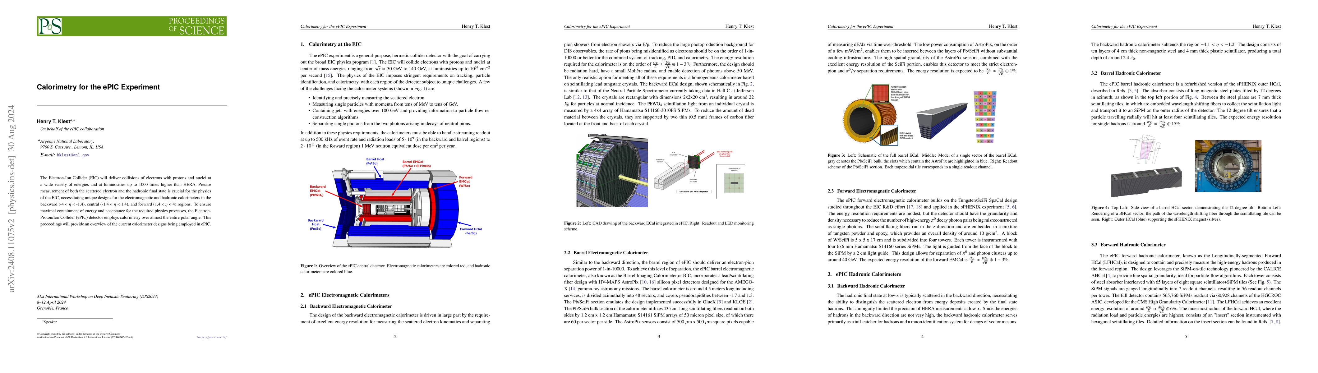 Thumbnail for Calorimetry for the ePIC Experiment