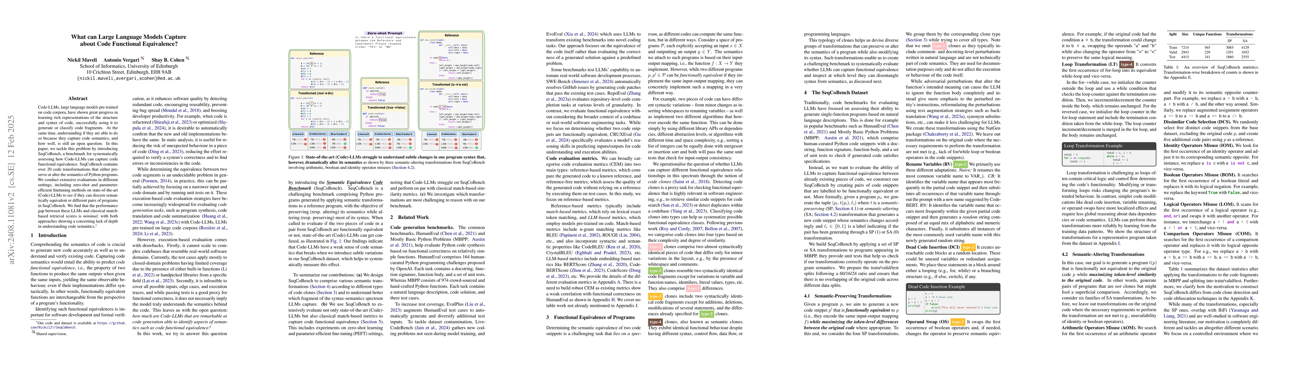 Thumbnail for What can Large Language Models Capture about Code Functional
  Equivalence?