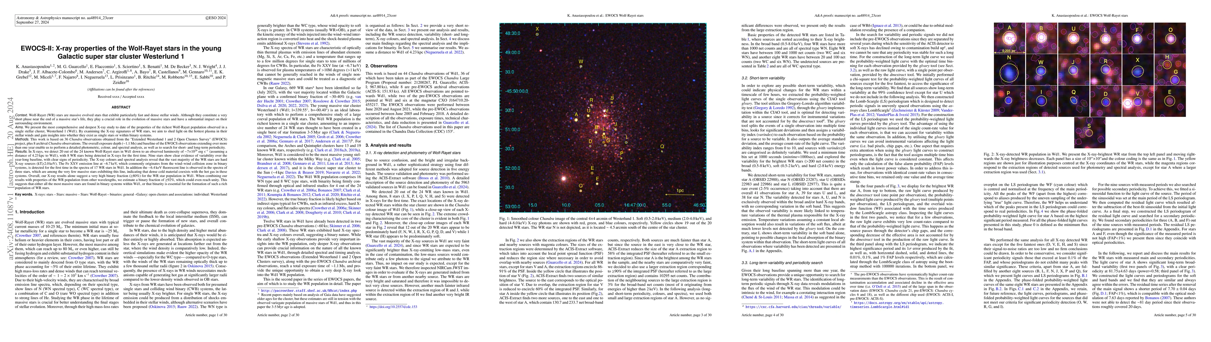 Thumbnail for EWOCS-II: X-ray properties of the Wolf-Rayet stars in the young Galactic
  super star cluster Westerlund 1
