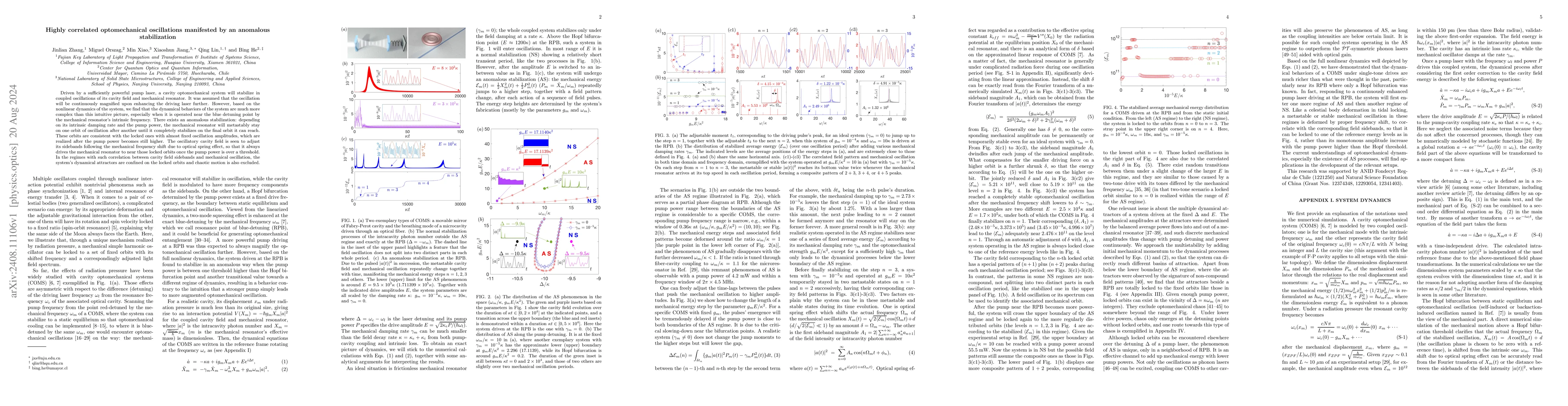 Thumbnail for Highly correlated optomechanical oscillations manifested by an anomalous
  stabilization