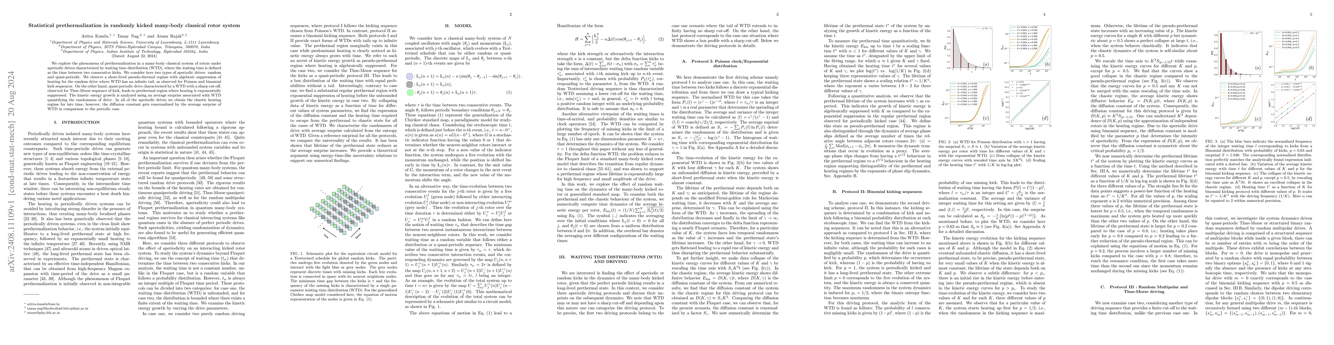 Thumbnail for Statistical prethermalization in randomly kicked many-body classical
  rotor system