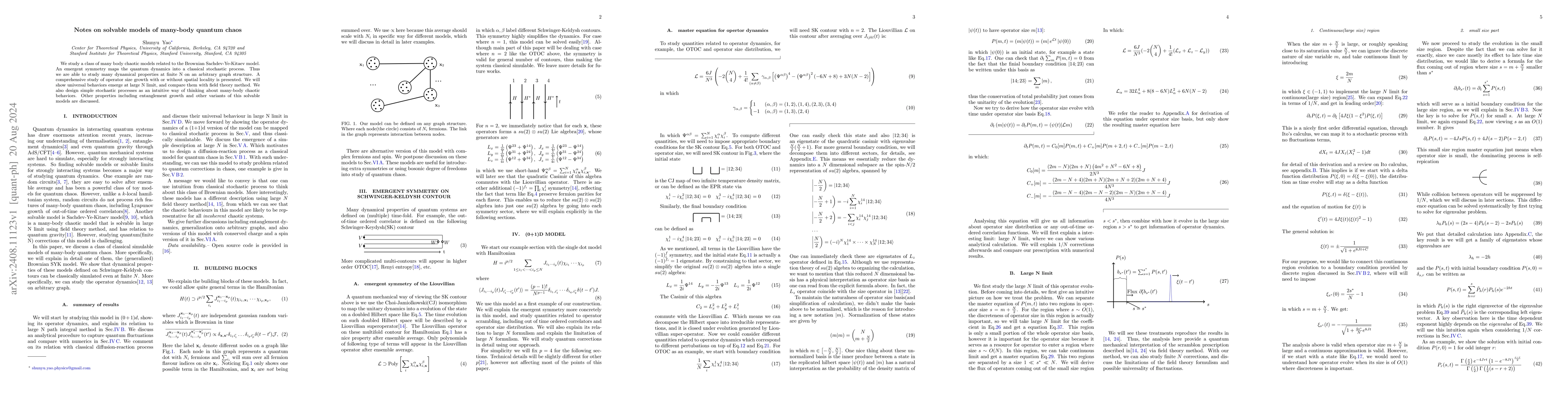 Thumbnail for Notes on solvable models of many-body quantum chaos