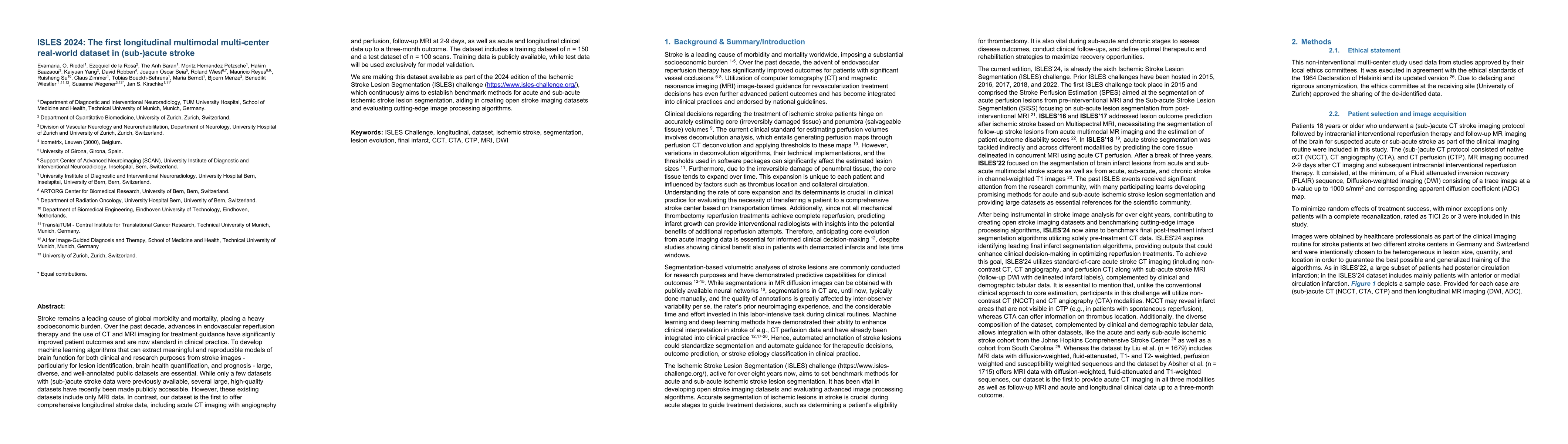 Thumbnail for ISLES 2024: The first longitudinal multimodal multi-center real-world
  dataset in (sub-)acute stroke