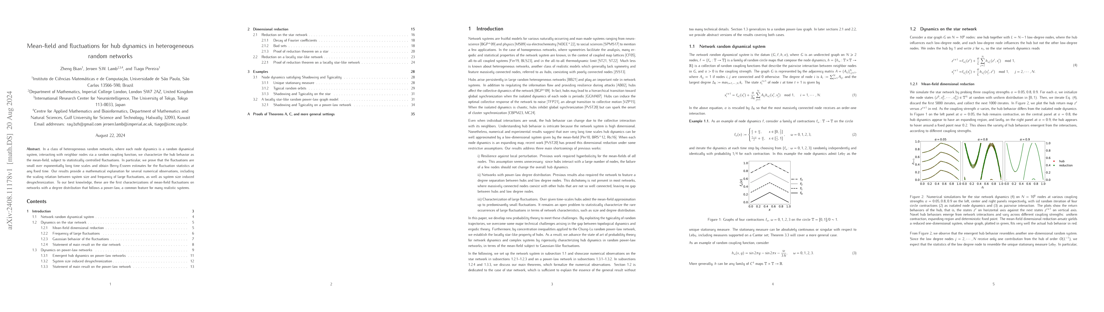 Thumbnail for Mean-field and fluctuations for hub dynamics in heterogeneous random
  networks