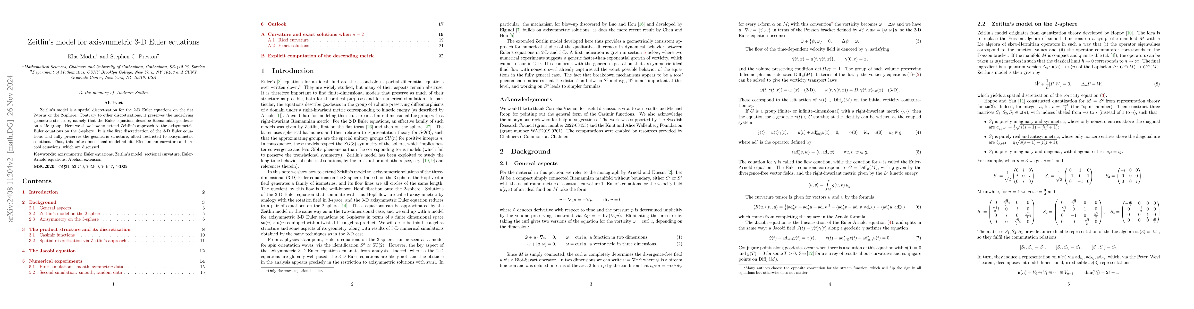 Thumbnail for Zeitlin's model for axisymmetric 3-D Euler equations