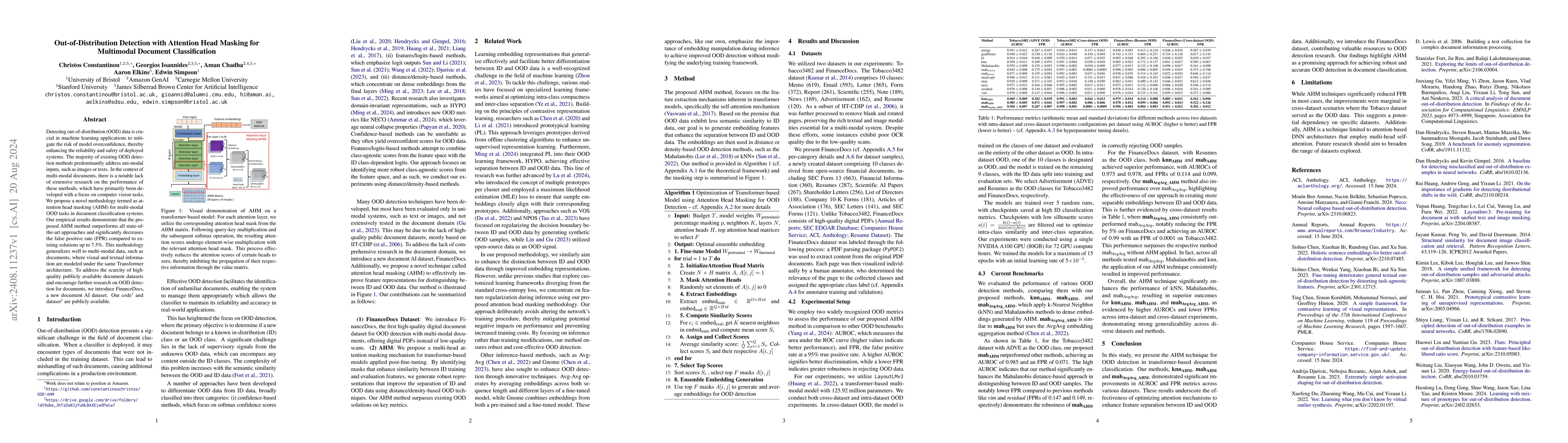 Thumbnail for Out-of-Distribution Detection with Attention Head Masking for Multimodal
  Document Classification