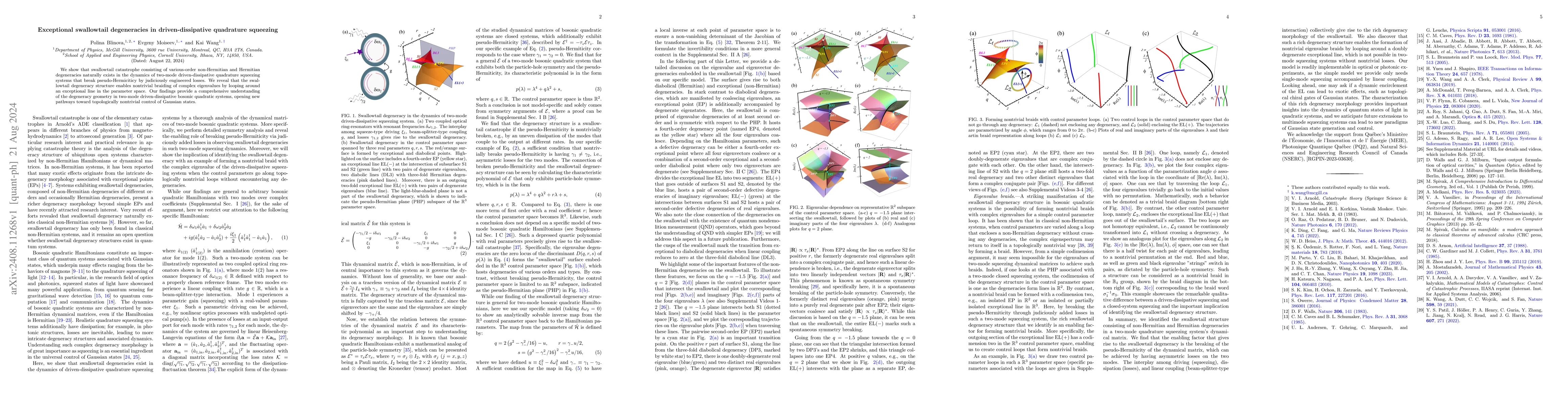 Thumbnail for Exceptional swallowtail degeneracies in driven-dissipative quadrature
  squeezing