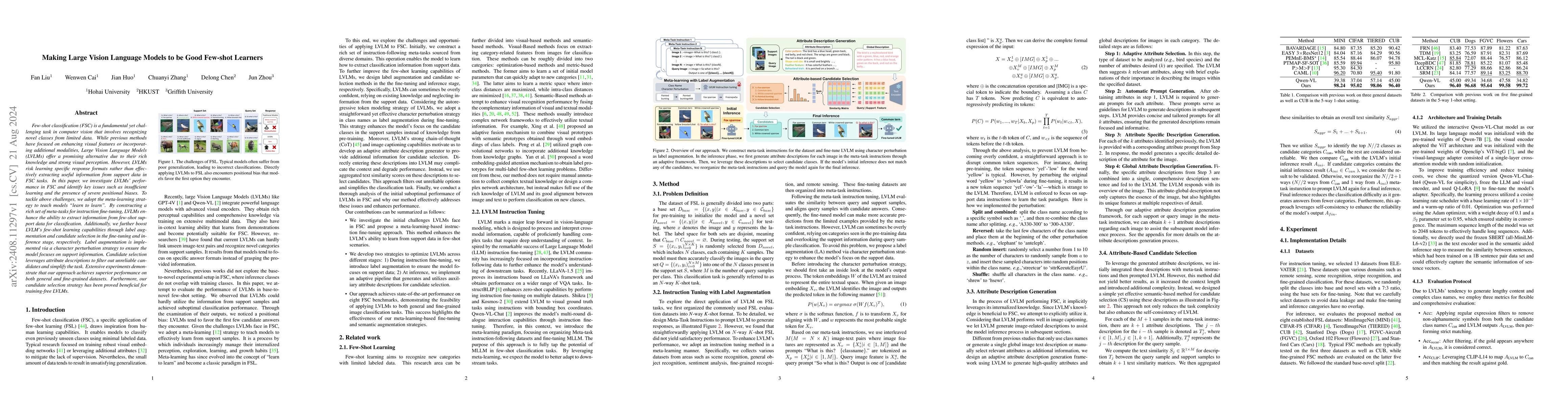 Thumbnail for Making Large Vision Language Models to be Good Few-shot Learners