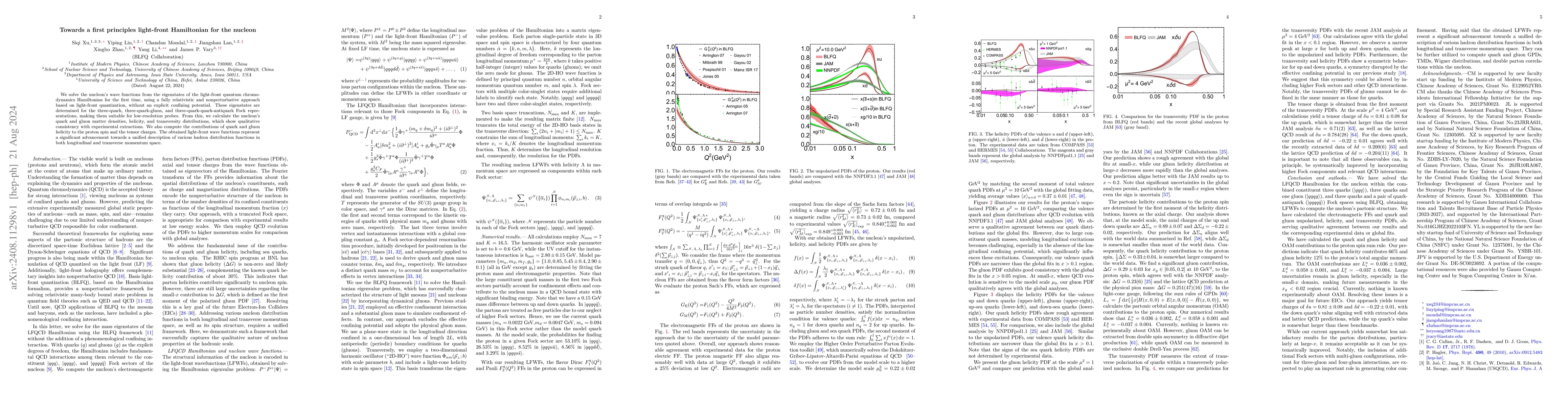 Thumbnail for Towards a first principles light-front Hamiltonian for the nucleon