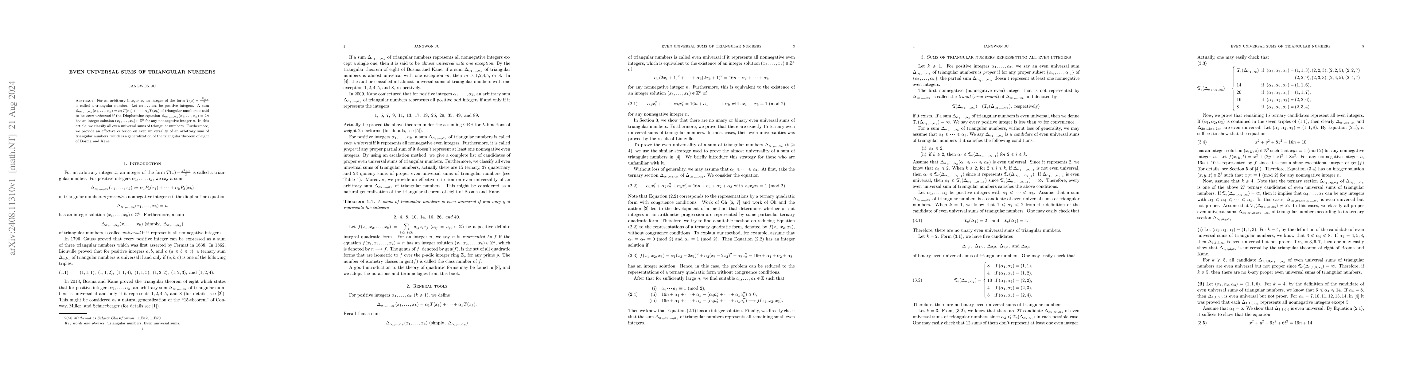Thumbnail for Even universal sums of triangular numbers