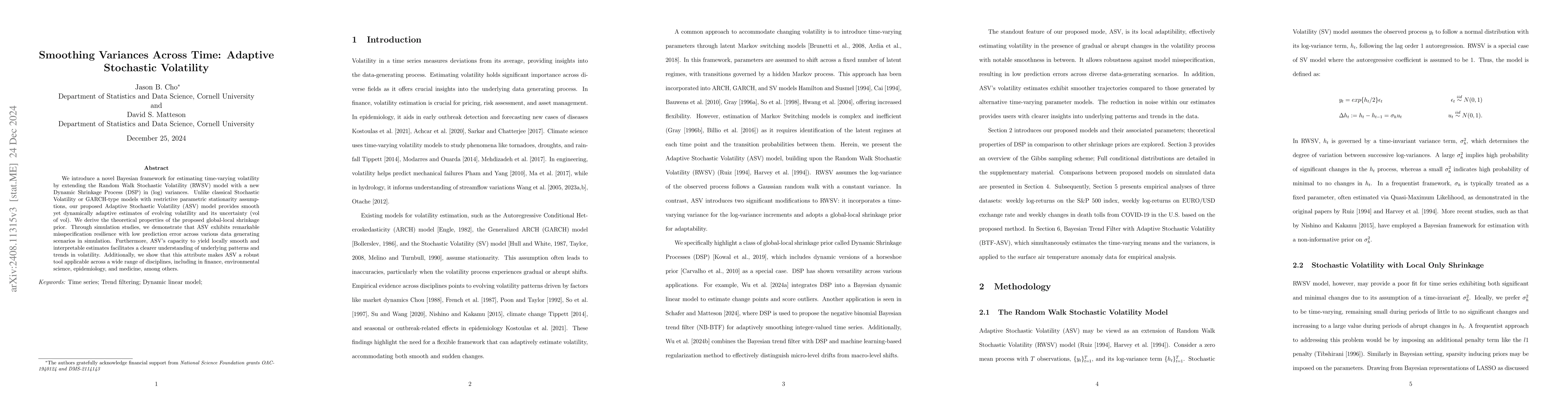 Thumbnail for Locally Adaptive Random Walk Stochastic Volatility