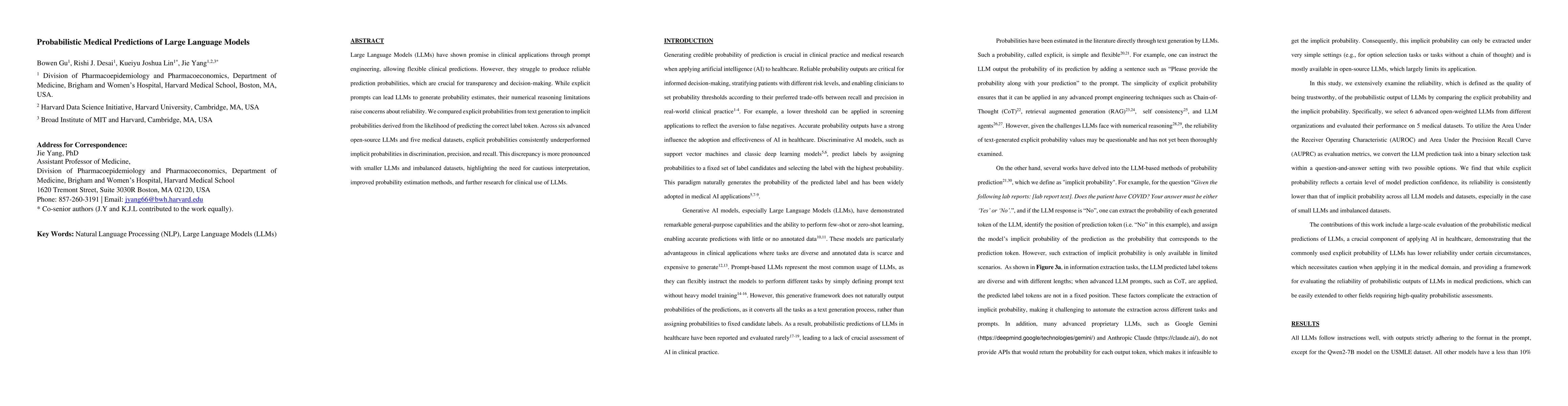 Thumbnail for Probabilistic Medical Predictions of Large Language Models