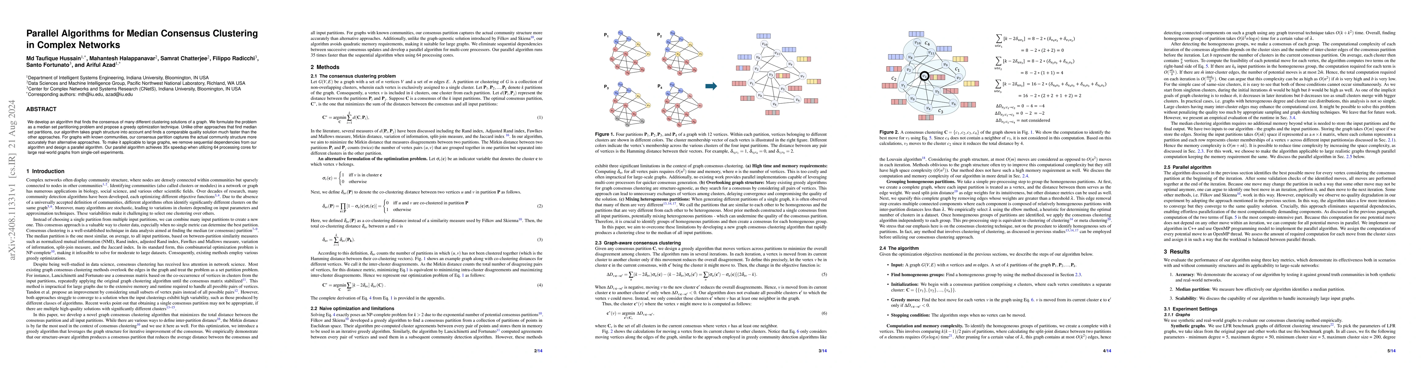 Thumbnail for Parallel Algorithms for Median Consensus Clustering in Complex Networks