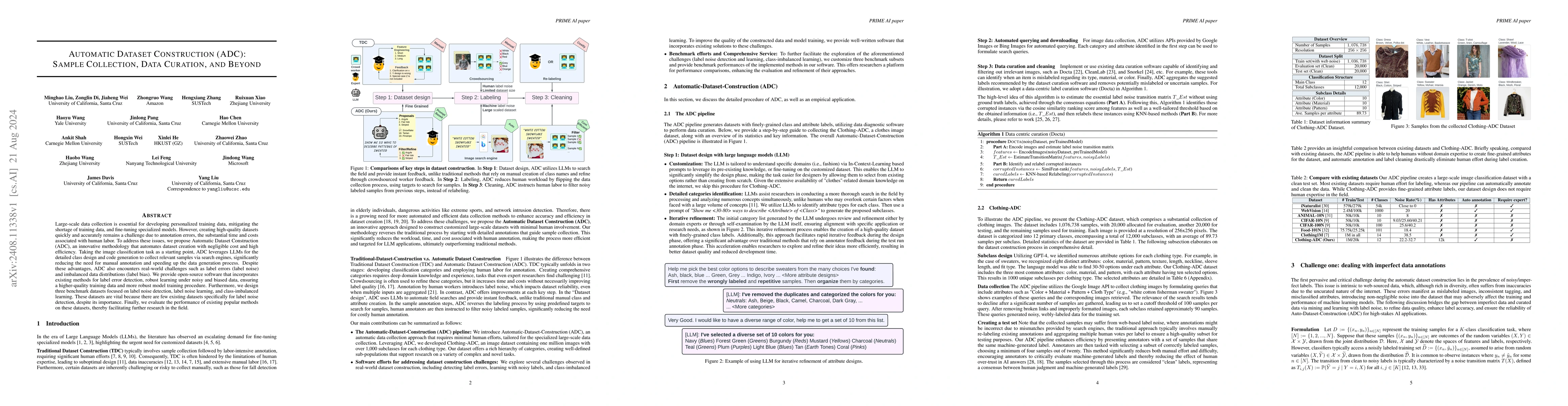 Thumbnail for Automatic Dataset Construction (ADC): Sample Collection, Data Curation,
  and Beyond